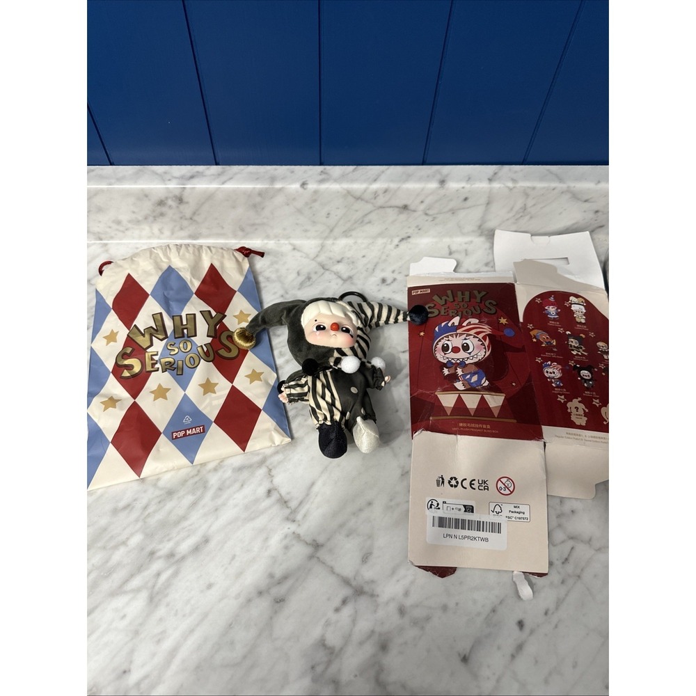 POP MART Why So Serious Vinyl Plush - CONFIRMED BLIND BOX (Silver Mist Clown)